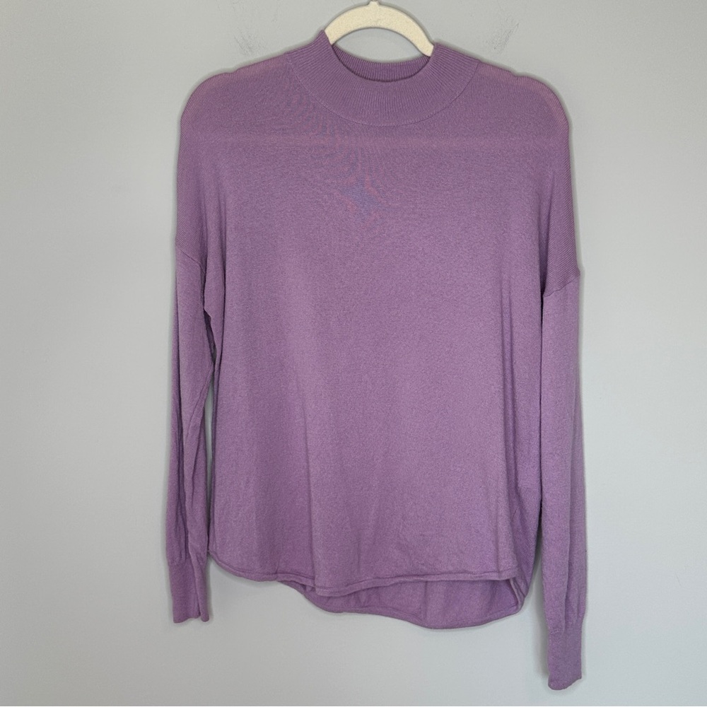Madewell‎ Ashbury Mockneck Sweater Medium Merino Alpaca Blend Soft Vibrant Lilac